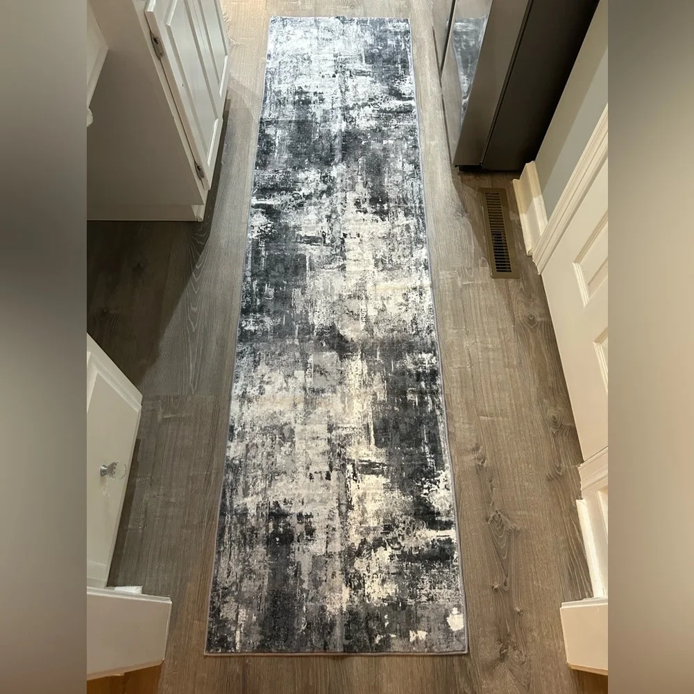 Kosyfly rugs 2’by8’ new grey black and white in color